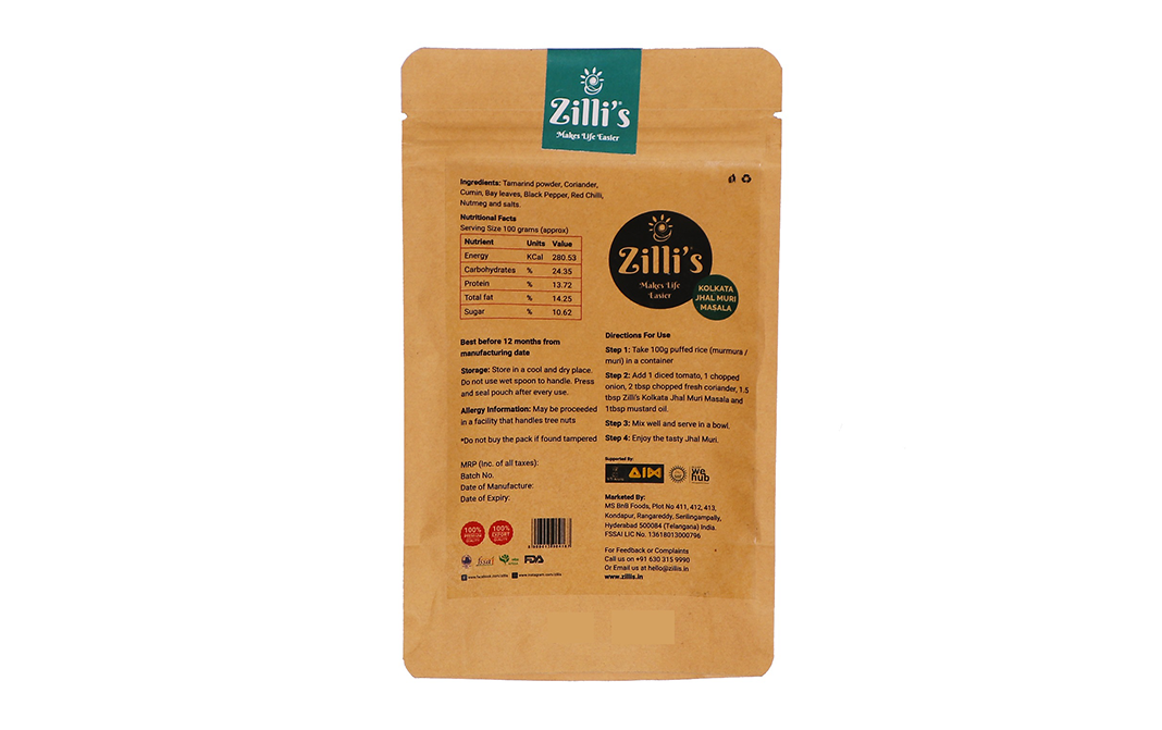 Zilli's Kolkata Jhal Muri Masala    Pack  100 grams